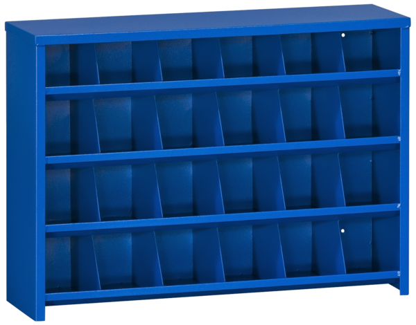 Boltreol blålakeret metal 800Ã560Ã220mm, 24 rum